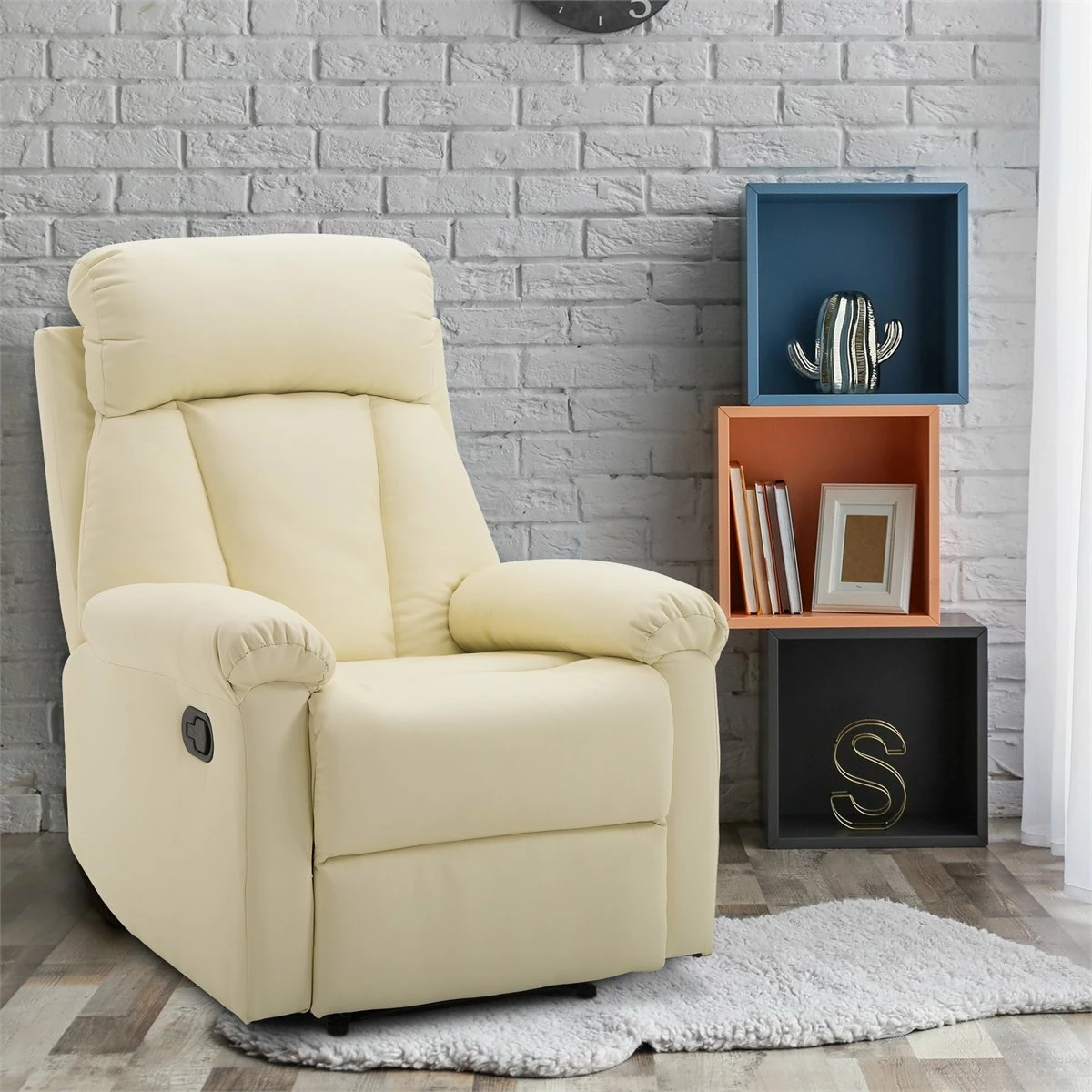HOMCOM Sillón Relax Reclinable Tapizado En PU Butaca De Salón Con Reposapiés Retráctil Respaldo Alto Resposabrazos Y Asiento Acolchados Grueso 80x97x107 Cm Blanco 2 HOMCOM Sillón Relax Reclinable Tapizado En PU Butaca De Salón Con Reposapiés Retráctil Respaldo Alto Resposabrazos Y Asiento Acolchados Grueso 80x97x107 Cm Blanco - Imagen 2