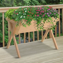 Outsunny Huerto Urbano De Madera 100x70x80 Cm Mesa De Cultivo Para Plantas Flores Hortalizas Con Patas Elevadas 4 Orificios De Drenaje Y Tela Geotextil -Conforama Tienda de ventas e00bd3d4a9f4d2e2d6bff4203d8c4d48d4def758 e2b01f8bd504459a849958df40715f60
