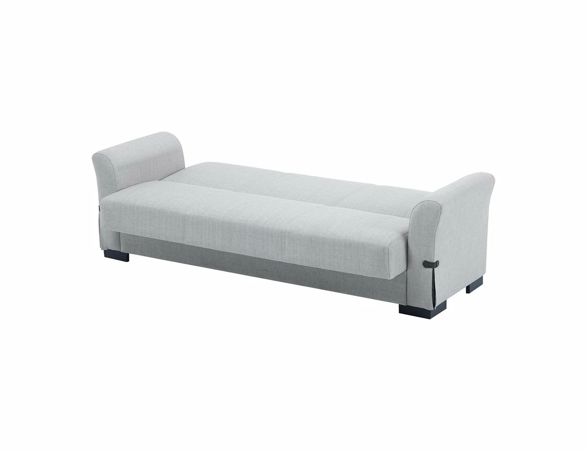 Sofá Cama De 3 Plazas STELA Color Gris Claro Incluye 2 Cojines Decorativos De Color Antracita 5 Sofá Cama De 3 Plazas STELA Color Gris Claro Incluye 2 Cojines Decorativos De Color Antracita - Imagen 5