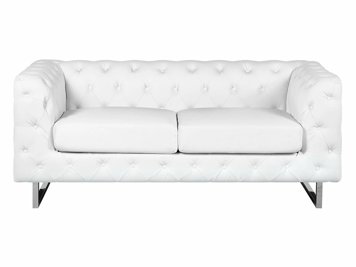 Conjunto De Sala De Estar 5 Plazas De Piel Sintética Blanca VISSLAND 7 Conjunto De Sala De Estar 5 Plazas De Piel Sintética Blanca VISSLAND - Imagen 7