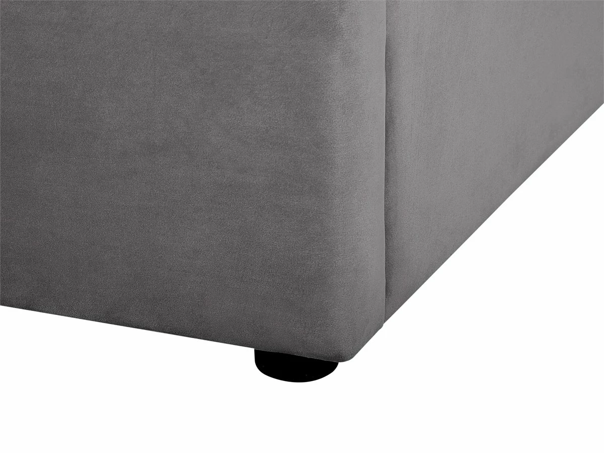 Cama Con Almacenaje De Terciopelo Gris 180 X 200 Cm LUBBON 12 Cama Con Almacenaje De Terciopelo Gris 180 X 200 Cm LUBBON - Imagen 12