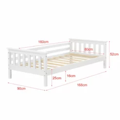 Cama Para Niños Nuuk Con Somier Y Protección Contra Caídas - Pino 80 X 160 Cm - Blanco Mate [en.casa] -Conforama Tienda de ventas e2eeb87ecf6896a4ea83c033883b7764c8dead92 abd021b15c364f2bb23afb3f5fe80f82