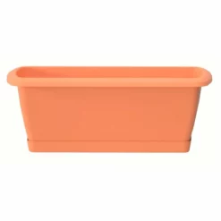 Prosperplast Jardinera Respana Con Soporte De Plastico En Color Terracota 78,6 (largo) X 18,4 (ancho) X 14,5 (alto) Cm