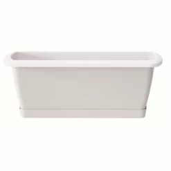 Prosperplast Jardinera Respana Con Soporte De Plastico En Color Blanco 78,6 (largo) X 18,4 (ancho) X 14,5 (alto) Cm