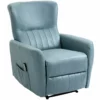 HOMCOM Sillón De Masaje Relax Con Reclinación Manual 155° 8 Zonas De Masaje Mando A Distancia Tapizado En Tejido Técnico Reposapiés Y 2 Bolsillos Laterales 79x101x96 Cm Azul