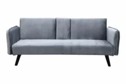 Sofá Cama 2 Plazas Click Clac Roma Reposa Vaso Terciopelo 183x74cm Gris