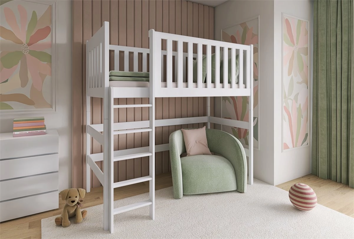 Litera Loft Laura Cama Flotante Individual 80x200 Cm Blanco 2 Litera Loft Laura Cama Flotante Individual 80x200 Cm Blanco - Imagen 2