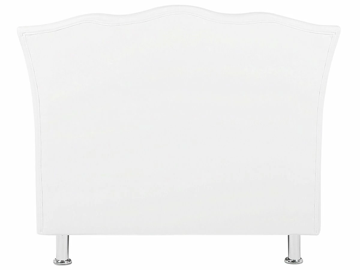 Cama Con Almacenaje De Piel Sintética Blanco/plateado 90 X 200 Cm METZ 8 Cama Con Almacenaje De Piel Sintética Blanco/plateado 90 X 200 Cm METZ - Imagen 8