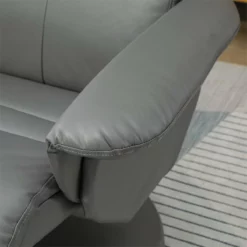 HOMCOM Sillón De Salón Con Otomana Reposapiés Tapizado En PU Sillón Relax Reclinable Hasta 135° Y Giratorio 360° Con Respaldo Ajustable Para Salón Dormitorio Oficina 80x84x100 Cm Gris -Conforama Tienda de ventas e92441f64b0c8da0ec2d35c2af43632fb5eaaa2f ba813a9aedf64ea9b407bd8a5d52bd38