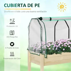 Outsunny Huerto Urbano Elevado De Madera 121x55x117 Cm Con Cubierta De Protección Mesa De Jardinera Para Cultivo Flores Vegetales En Jardín Terraza Color Natural -Conforama Tienda de ventas e99b3cfc5a329f541dd0592f1c7dc38bf60fe9c0 3b3f691109f641f2b3f620df9262d99e