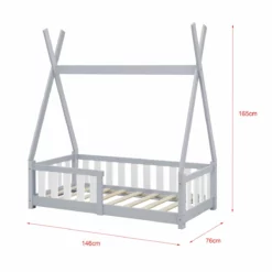 Cama Infantil Helsingborg Con Reja De Seguridad Y Colchón - Diseño Tipi - Pino 140x70 Cm - Gris Claro [en.casa] -Conforama Tienda de ventas ea6cefd2bf488b9c14fb44b94b2b1171ec95732f ffa57ca49cc34e4284f86e667f60c950