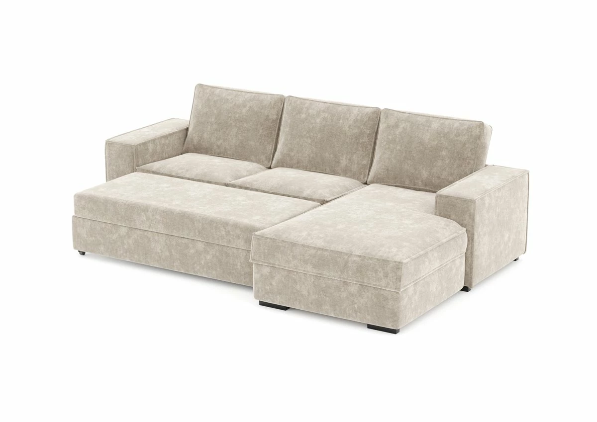 Chaise Longue Convertible En Cama AZZURO Derecha Beige 3 Chaise Longue Convertible En Cama AZZURO Derecha Beige - Imagen 3