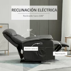 HOMCOM Sillón Reclinable Eléctrico Tapizado En Tejido Técnico Sillón Relax De Salón Con Reclinación 155° Reposapiés Y 2 Bolsillos Laterales 95x90x105 Cm Gris Oscuro -Conforama Tienda de ventas eb1577a77e5a04412977d989067e1efc8705c4e7 6f509ed9d6134f0fb4695303f78f0c95