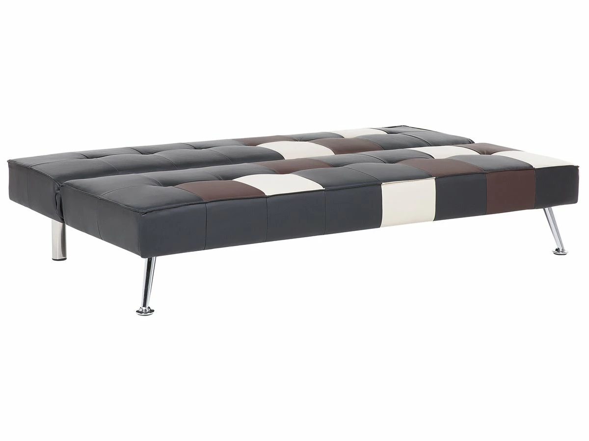 Sofá Cama 3 Plazas Tapizado Negro/patchwork OLSKER 6 Sofá Cama 3 Plazas Tapizado Negro/patchwork OLSKER - Imagen 6