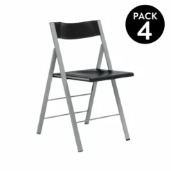 Pack 4 Sillas Plegables Pisa Blanco, Negro 45 X 78 X 48 Cm