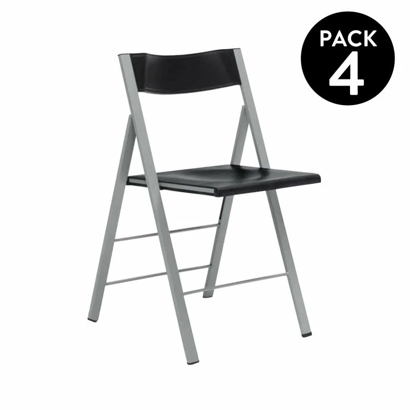 Pack 4 Sillas Plegables Pisa Blanco, Negro 45 X 78 X 48 Cm 1 Pack 4 Sillas Plegables Pisa Blanco, Negro 45 X 78 X 48 Cm