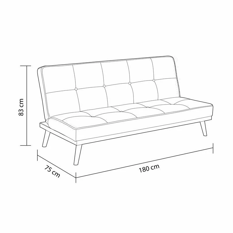 Sofá-cama Fox Abecedario Gris 83x180x75 Cm 5 Sofá-cama Fox Abecedario Gris 83x180x75 Cm - Imagen 5