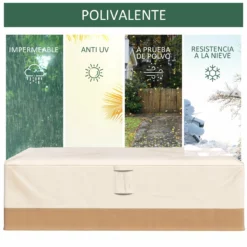 Outsunny Funda Protectora Para Muebles De Jardín 275x208x78 Tela Oxford 600D Impermeable Cubierta Para Sofás Mesas Exterior Con 4 Ventilaciones 5 Asas Y Cordón De Tracción Beige -Conforama Tienda de ventas f19ece70831bd290f5066e04ac1ccd85300e93b4 c8521fb0fabc4546bdd3cf69ed69a171