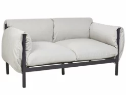 Sofá 2 Plazas De Metal Gris Claro/negro ESPERIA