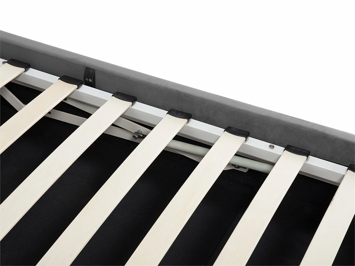 Cama Con Almacenaje De Terciopelo Gris Oscuro 180 X 200 Cm METZ 12 Cama Con Almacenaje De Terciopelo Gris Oscuro 180 X 200 Cm METZ - Imagen 12