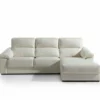 Chaise Longue Piel WILLY Derecha Blanco
