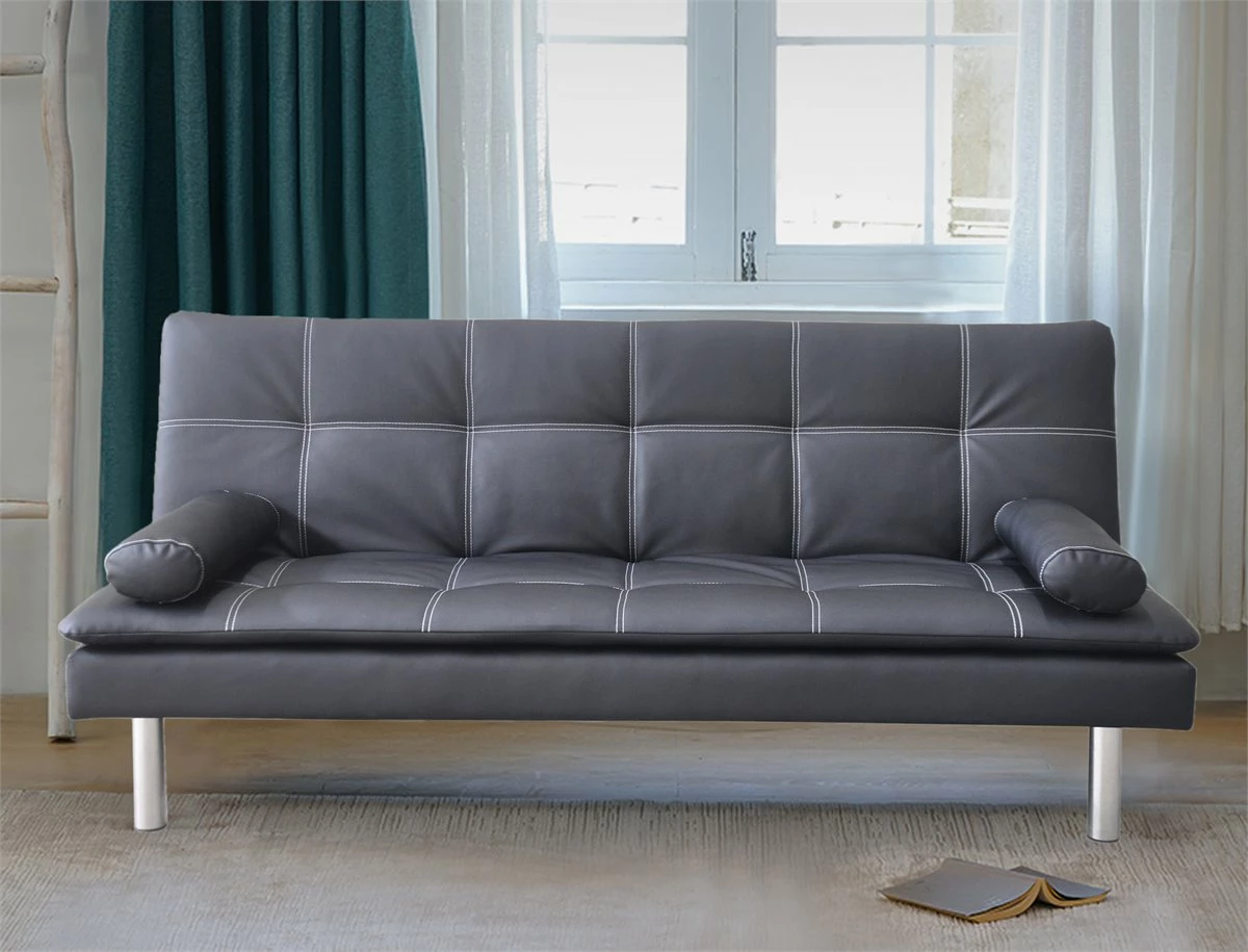 Sofá Cama De Piel SintéticaENJOY Color Negro 2 Sofá Cama De Piel SintéticaENJOY Color Negro - Imagen 2