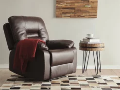 Sillón Reclinable De Piel Sintética Marrón Oscuro BERGEN